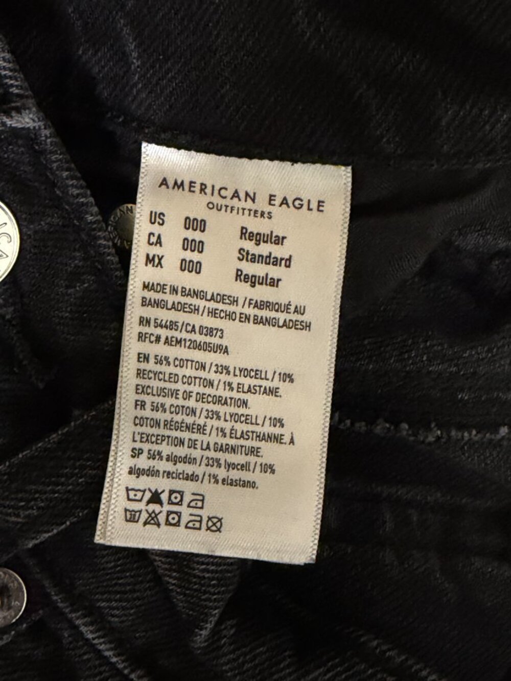 American Eagle Outfitters Real Good Stretch Distressed Jeans Women Black 000 - Picture 6 of 7